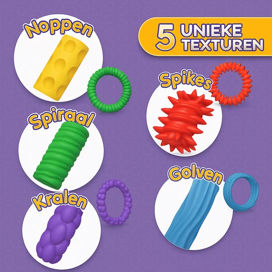 Fidget Toys Armbandset: 6 stuks sensorische armbanden van siliconen Fidget Toys Armbandset: 6 stuks sensorische armbanden van siliconen