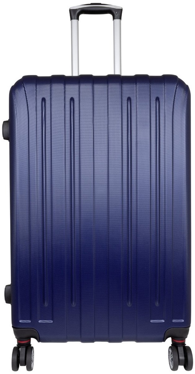 Koffer Dallas maat L - Reiskoffer met cijferslot - Lichtgewicht koffer op 4 dubbele zwenkwielen - Blauw - ca. 76x50x28 cm