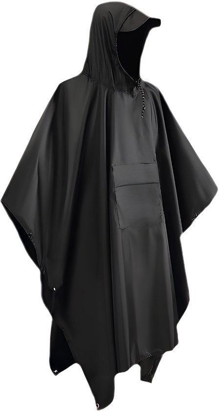Andake Regenponcho voor volwassenen, waterdicht, lichtgewicht, herbruikbaar, met capuchon, voor wandelen, kamperen, fietsen, outdoor-activiteiten, Grijs, One size