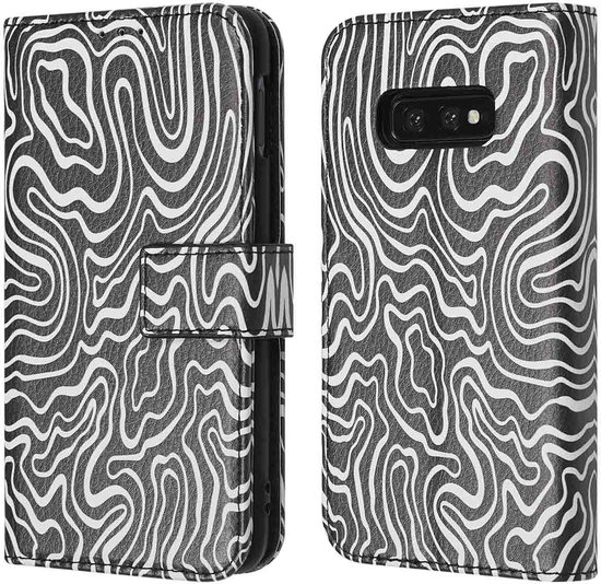 imoshion Hoesje - Geschikt voor Samsung Galaxy S10e - Design Bookcase smartphone - Black And White