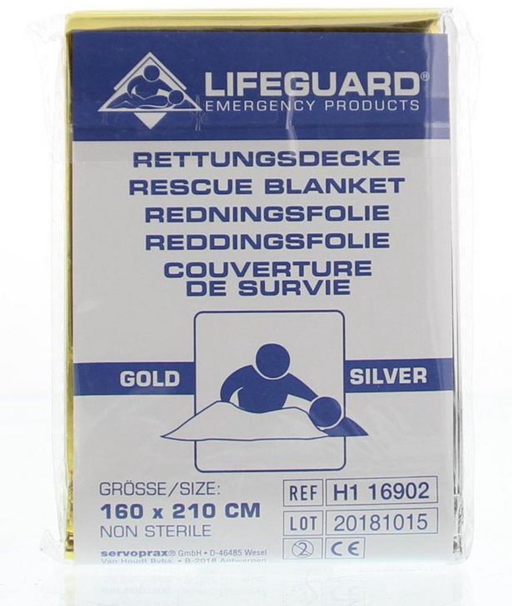 Goedkoopste Lifeguard Reddingsdeken goud/zilver 160 x 210 1 Stuks