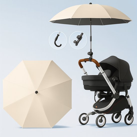 Kinderwagenluifel, ademend Universeel zonnescherm voor kinderwagen Lichtgewicht polyester Lichtdicht met verstelbare riem voor 4 seizoenen