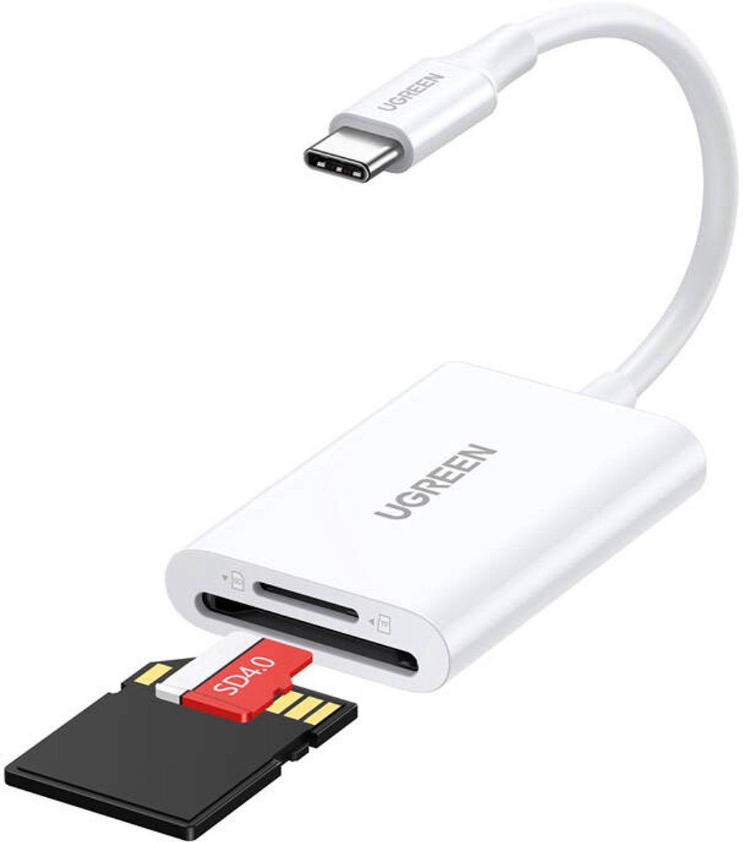 Ugreen Cm265 2-In-1 Usb-C-Kaartlezer (Wit)