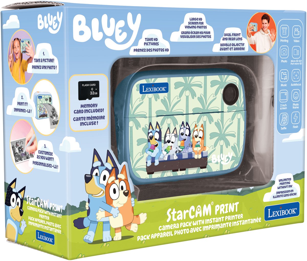 Lexibook Bluey starcam® afdruk, camerapakket met instantprinter, sd-kaart en fotopersonalisatieset afbeelding