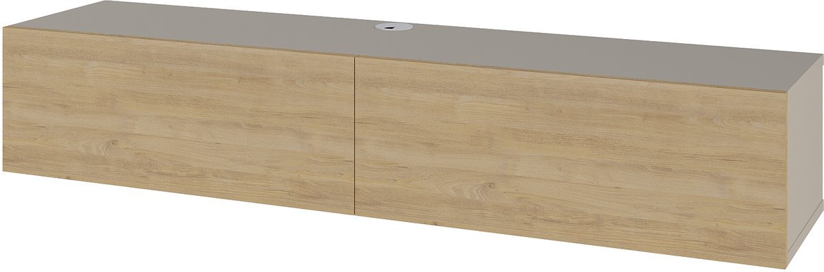 Hocus Picus Zwevend TV Meubel - Zandsteen/Eiken - 135x32x25 cm Zandsteen-Eiken