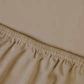 Hoeslaken en satin de coton - 100 x 200-210 cm - Épaisseur du matelas 40 cm - Élastique tout autour - Katoen bio - Kaki