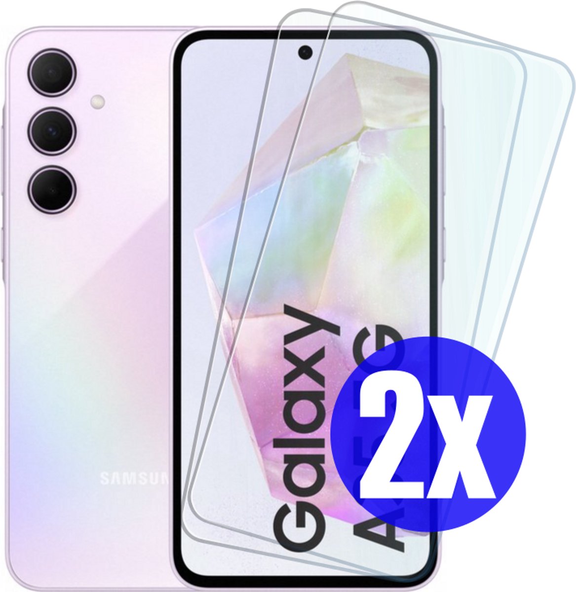Screenprotector geschikt voor Samsung A35 - Gehard Glas - Tempered Glass Armor Screen Cover - 2 Stuks