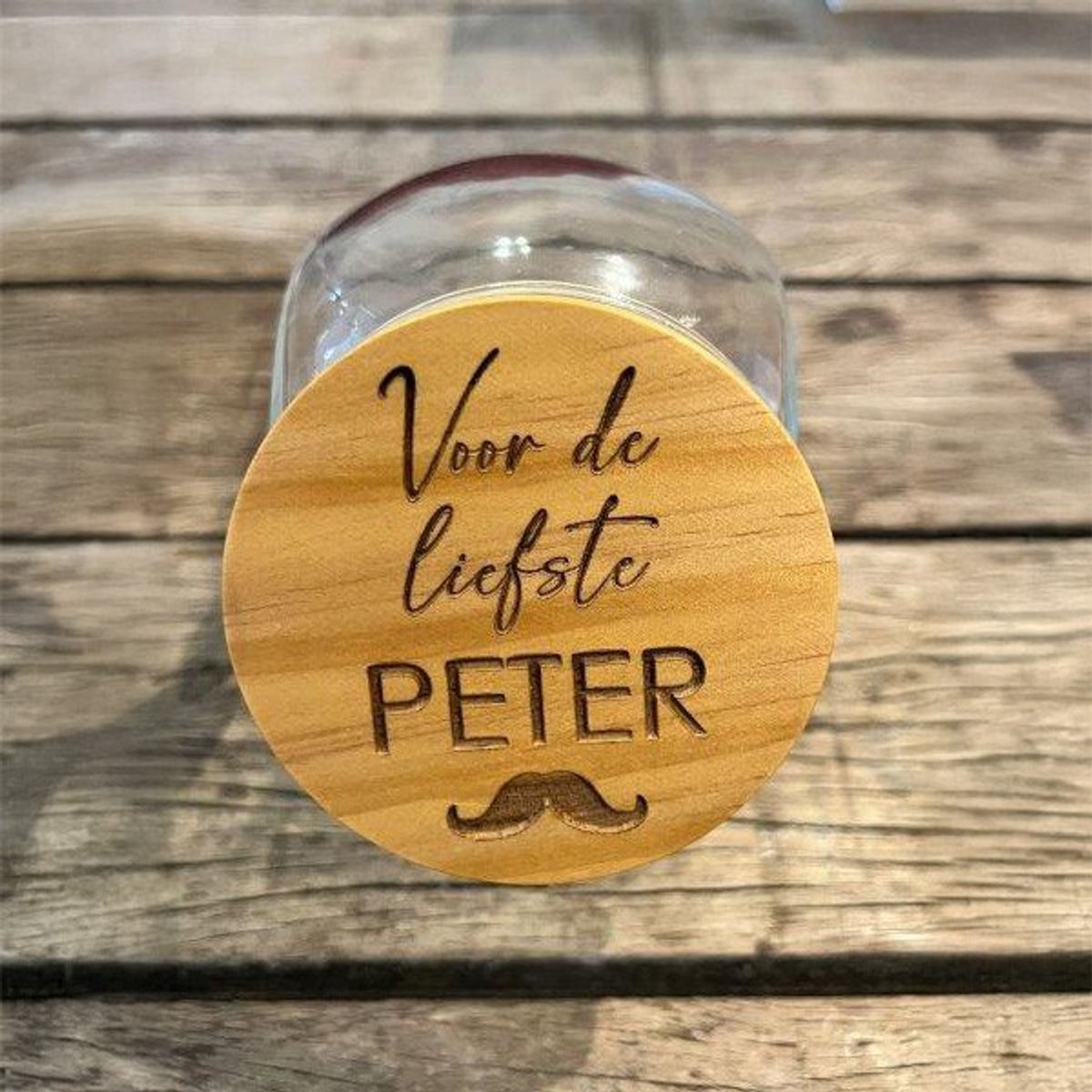 Dotti Snoeppot "Voor de liefste PETER" (12 x 10 cm)