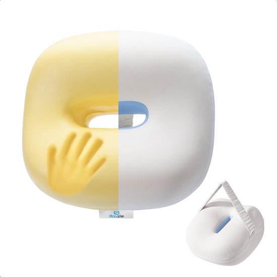 Douzle Kniekussen Voor in Bed - Cooling Ice Silk Cover - Beenkussen Zijslapers - Ergonomisch Memory Foam - Met Band