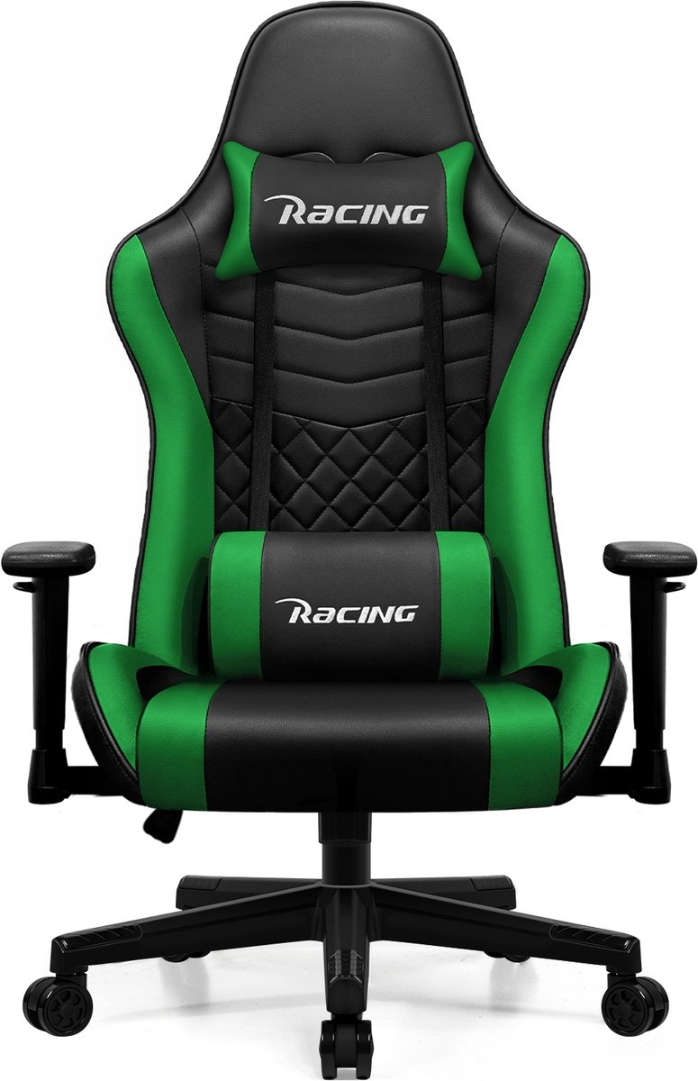 Elekiatech Gaming Stoel - 90°-170° Rugleuning - Gamestoel - Racing Style - Gaming Chair- Max Draaggewicht 150 kg - Game Stoel - Zwart - Blauw