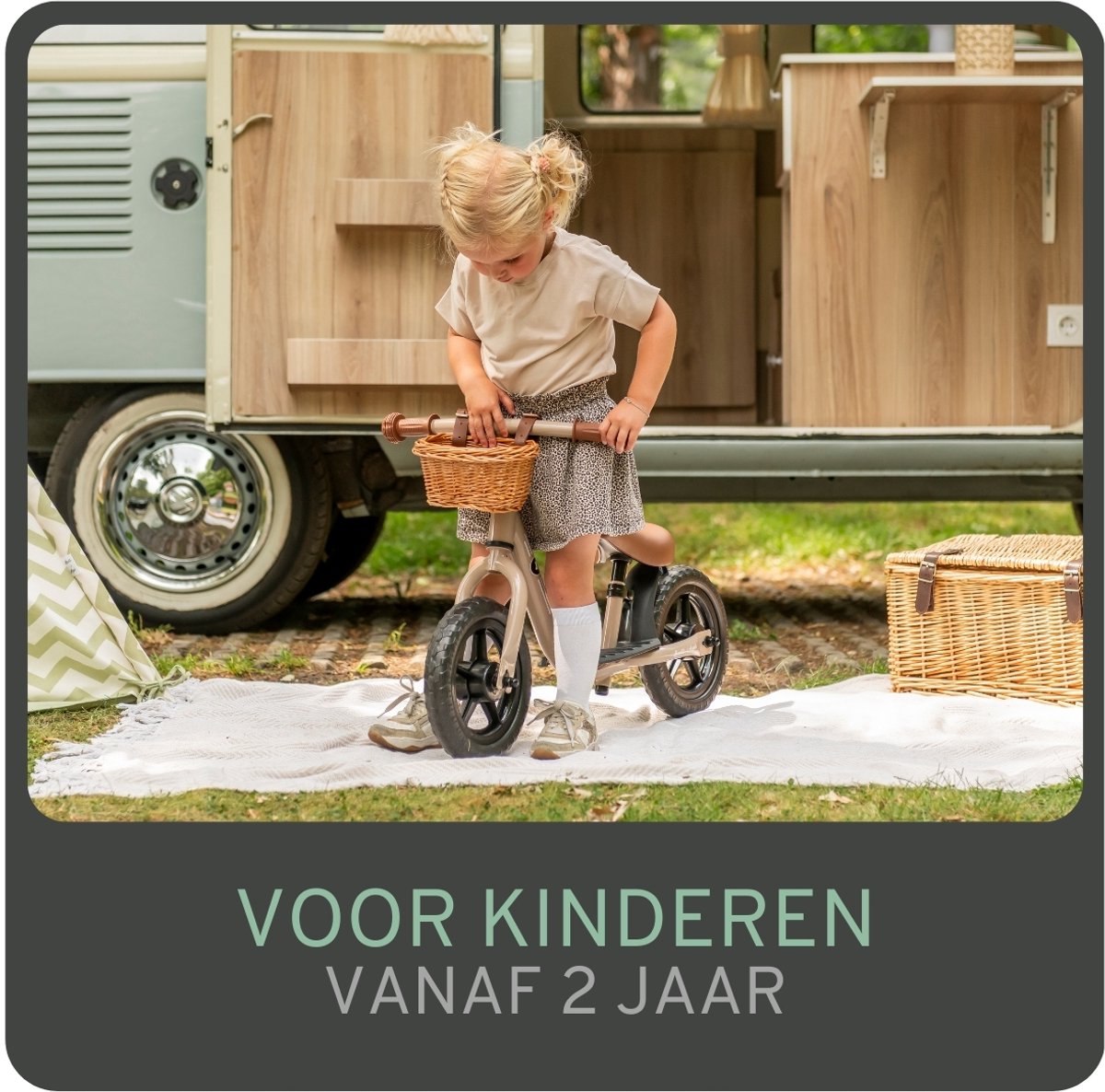 Bandits & Angels Metalen Loopfiets Met Mandje Starter Vintage Sand Beige met Voetenplank vanaf 2 Jaar - Limited Edition - Beige Loop Fiets - Verstelbaar Zadel 29 tot 39 cm - Voor Jongens en Meisjes - Compact en Veilig - Lage Instap met Voetenplank — afbeelding 5
