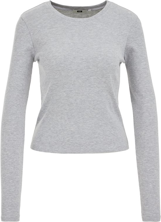 WE Fashion Dames T-shirt van ribstof