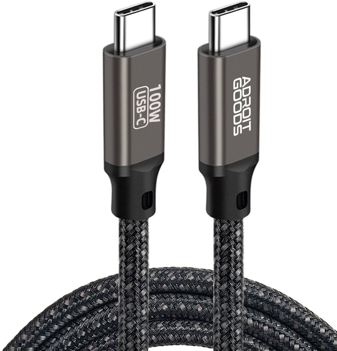 AdroitGoods 100w Usb-C Naar Usb-C Oplaad Kabel - Pd - Snellaad Kabel - Gevlochten Nylon 150 centimeter - 5A 20V