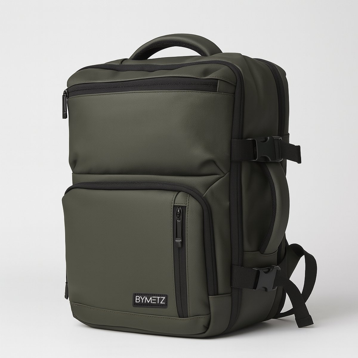 ByMetz 40x30x20 Handbagage Rugzak - Waterdicht - Laptopvak 15,6 - Olive
