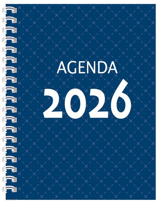 MGPcards - Agenda A5 2026 - Ringband - Spiraal - Flexibele kaft - Weekoverzicht - Donker blauw - 15 x 21 cm