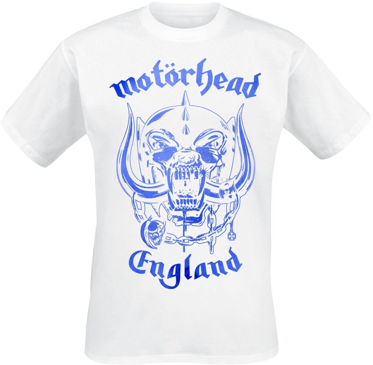 Motörhead England Blue Texture Heren T-shirt - wit - 4XL