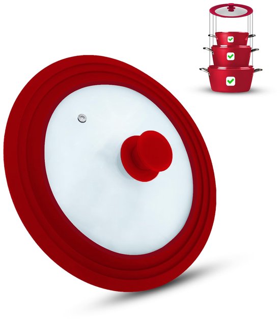 Decopatent® Universele Glazen Pan Deksel - 16 Cm - Ronde Pandeksel Glas Met Stoomgaatje Transparant Voor Pannen Van 16 Cm Decopatent® Universele Glazen Pan Deksel - 16 Cm - Ronde Pandeksel Glas Met Stoomgaatje Transparant Voor Pannen Van 16 Cm