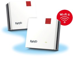 FRITZ!Mesh WiFi Set 1600 – Mesh WiFi 6 – WiFi Versterker – 2 Pack – 3000 Mbps – Tot 5 kamers – Eenvoudige Installatie
