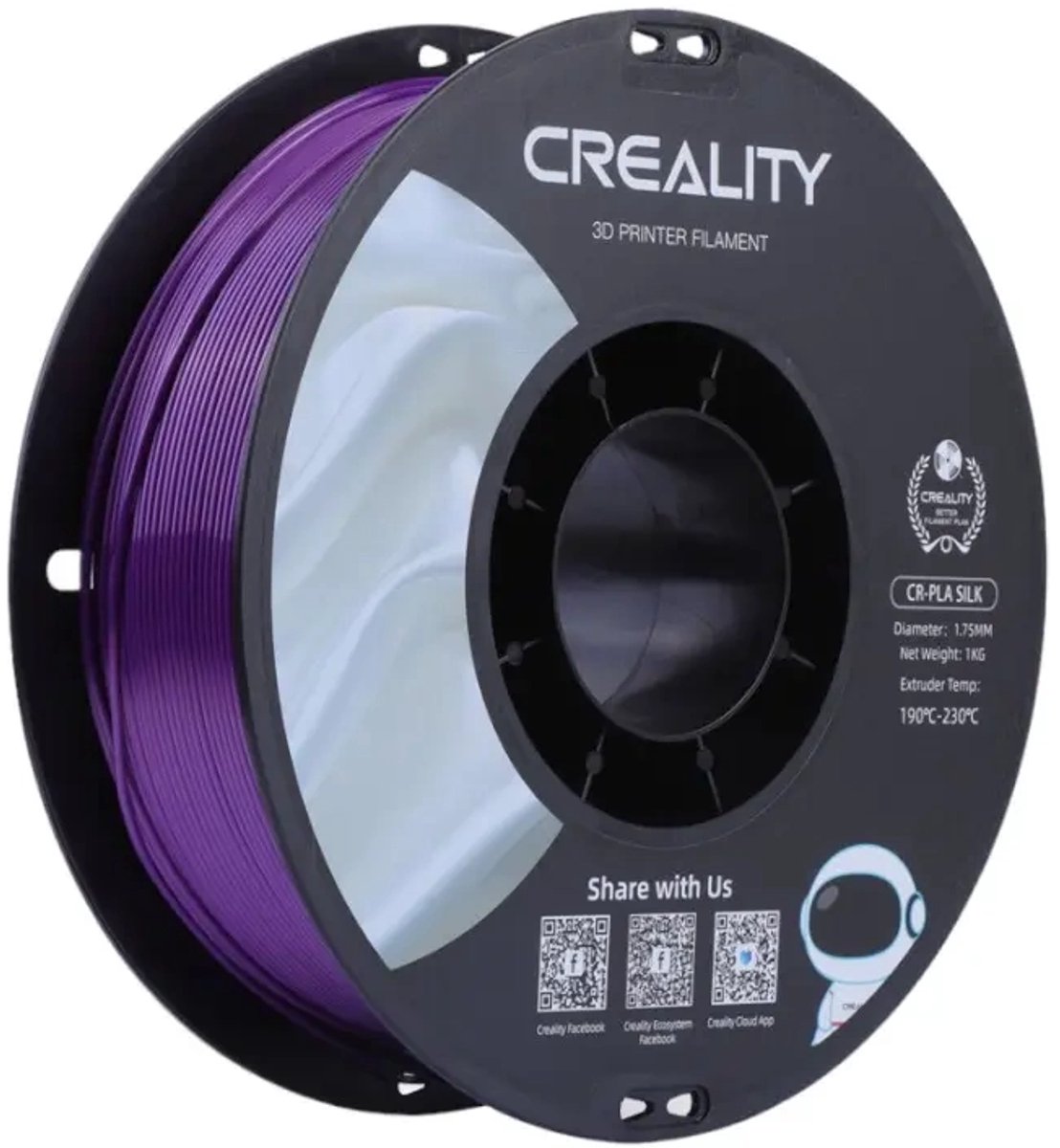 3D Filament Creality PLA 1.75mm Silk paars 1kg