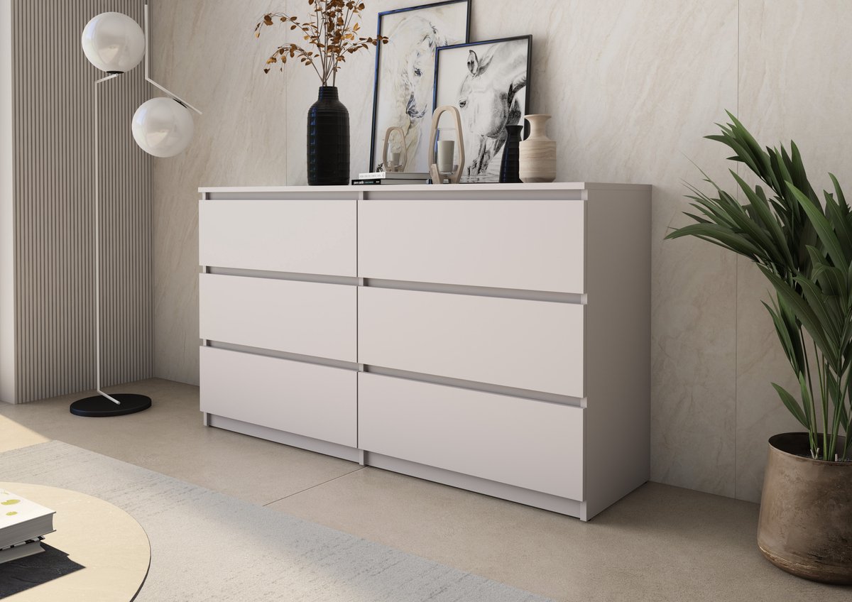 Pro-meubels - Ladekast Stamford - Beige - 138cm - Opbergkast - Commode - Slaapkamer - Woonkamer