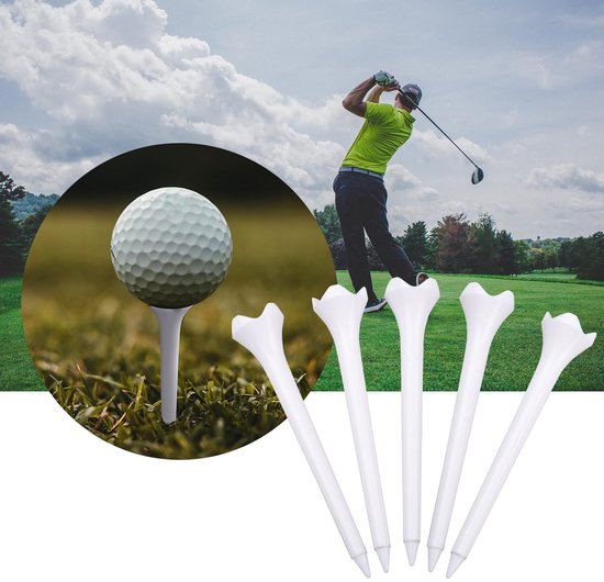 5-stuks Golf Tee - Golfhouder - Gepersonaliseerde golftee - Trainingsuitrusting voor balsporten - Vierklauwige balbasisbeugel - Vierklauwige tee - Geschikt voor golfers om hun ballen te trainen - Wit van Merkloos — afbeelding 4