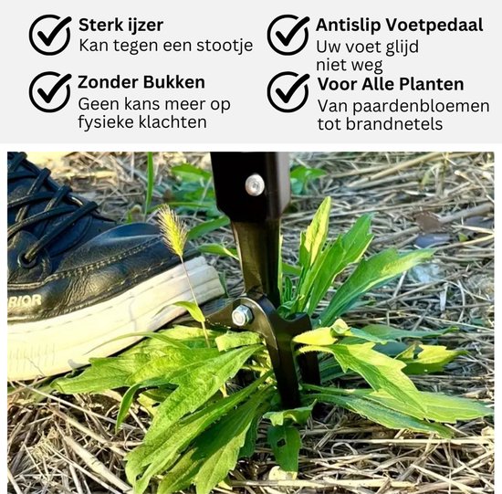 Naleo™ Onkruidsteker - Opzetstuk Metaal - Onkruidtrekker - Onkruidstekers - Onkruidverwijderaars - Onkruidbestrijding - Onkruidverwijderaar - Paardenbloemsteker - Zonder Te Bukken van Naleo™ — afbeelding 2