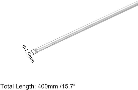 Sourcing Map 10 Stück 304 Edelstahlstäbe 0,5mm X 400mm – Für DIY, Modellbau, Motorrad & Deko (Silber)