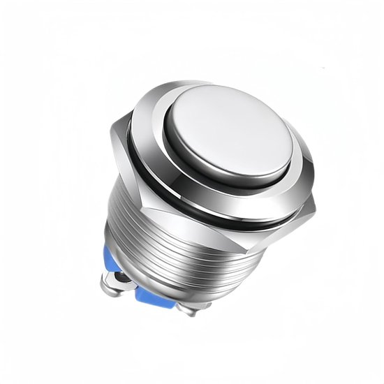 16 mm momentane drukschakelaar, IP67 waterdichte metalen knop, SPST schroefterminal, 3A/12V 24V 36V DC 220V 250V AC momentane knop
