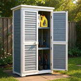 Bealife CC30 Gereedschapskamer - Twee verwijderbare planken - Vier opslagopties - Waterdicht blad voor binnen- en buitengebruik - 76x42x160 cm - Grijs