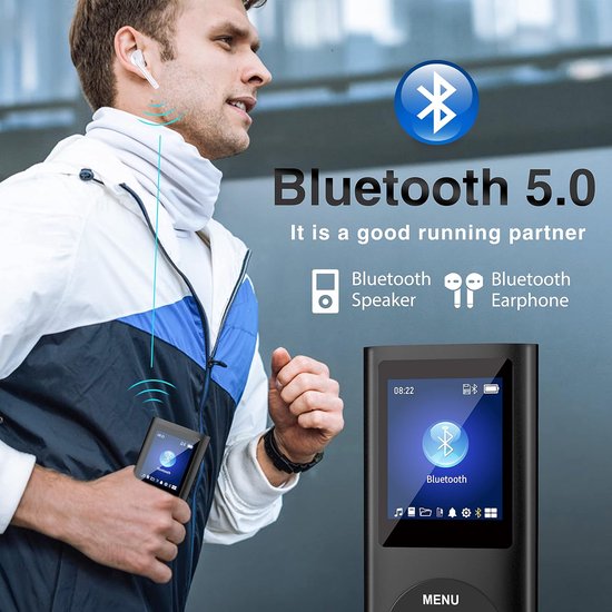 MP3-speler/MP4-speler, Bluetooth MP4-muziekspeler Ondersteunt Tot 64GB TF-kaart, 1,8 Inch LCD-scherm, Draagbare Lossless Sound-muziekspeler voor Studenten Die Hardlopen MP3-speler/MP4-speler, Bluetooth MP4-muziekspeler Ondersteunt Tot 64GB TF-kaart, 1,8 Inch LCD-scherm, Draagbare Lossless Sound-muziekspeler voor Studenten Die Hardlopen