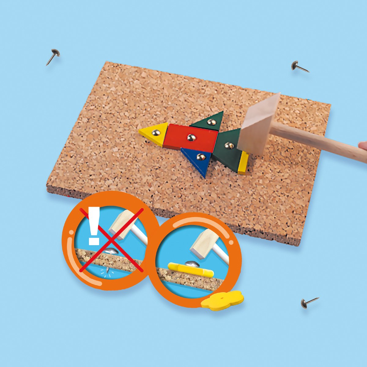 SES Creative - Hamertje Tik - Original - Montessori Speelgoed - originele set met basisvormen - Knutselen — afbeelding 6