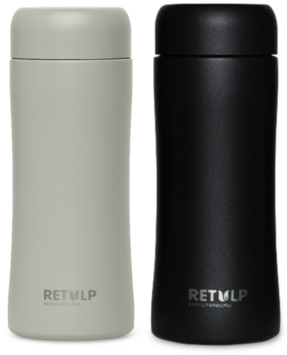 Retulp Tumbler - Thermosbeker - Thermosfles - 300 ml - Koffiebeker - RVS - Drinkflessen 2 Stuks - Travel Mug