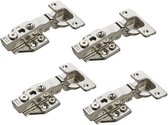 SOTECH 4 stuks SOFT-CLOSE komscharnieren 110° hoekaanslag T48 met snelmontage KLIP komscharnieren incl. montageplaten met excentrische verstelling komscharnier met 3D verstelling