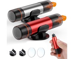 Veiligheidshamer-veiligheidshamer auto- Autoaccessoires- Veilig onderweg-2-pack ruitenbreker gordelsnijder - met 2 voetjes en 2 testglazen-Verbeterde versie - rood/grijs