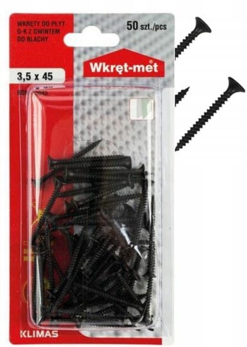 Wkręt-met - Fosfaatbehandelde Schroef - 3,5x45mm - 50 stuks - Stabiele Bevestiging