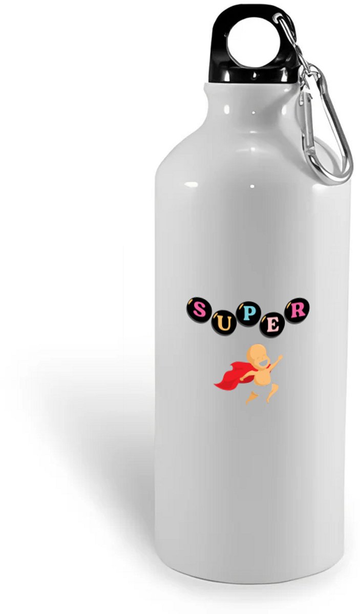 Hacebo® - super baby met cape waterfles - Baby - super baby - verjaardag - geboorte - baby shower - cadeau - kado - geschenk - gift - water fles - 500ML