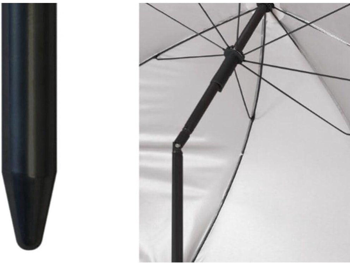 Strandparasol Ø 220 cm Liggend aluminium model met UPF 50+ geel citroenboom