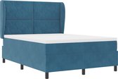 vidaXL - Boxspringbed - met - Matras - Donkerblauw - 140x200 - cm - Fluweel