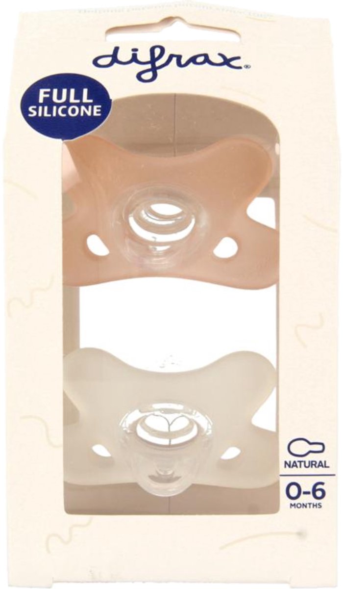 Goedkoopste Difrax Fopspeen Natural 0-6m 2pack Assorti