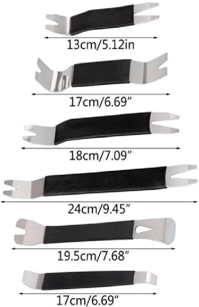 6 Stuks Draagbare Auto Deurclip Trim Verwijder Toolset – Dashboard Audio Radiopaneel Reparatie Metalen Wrik Demontage