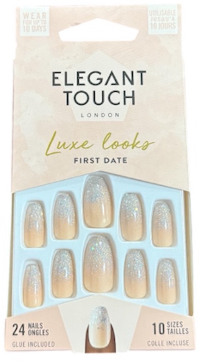 Elegant Touch London Nagels Luxe Looks First Date Natural Shimmer met lijm
