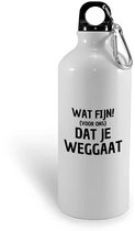 Hacebo® - Wat fijn dat je weggaat waterfles - Afscheid bedank cadeau - collega's - werk - afscheidscadeau - verjaardagscadeau - water fles - 600ML