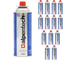 Alpentech 450ml gaspatroon, EN417 conform, isobutaan, EPS systeem, IK301 - Set van 14 stuks