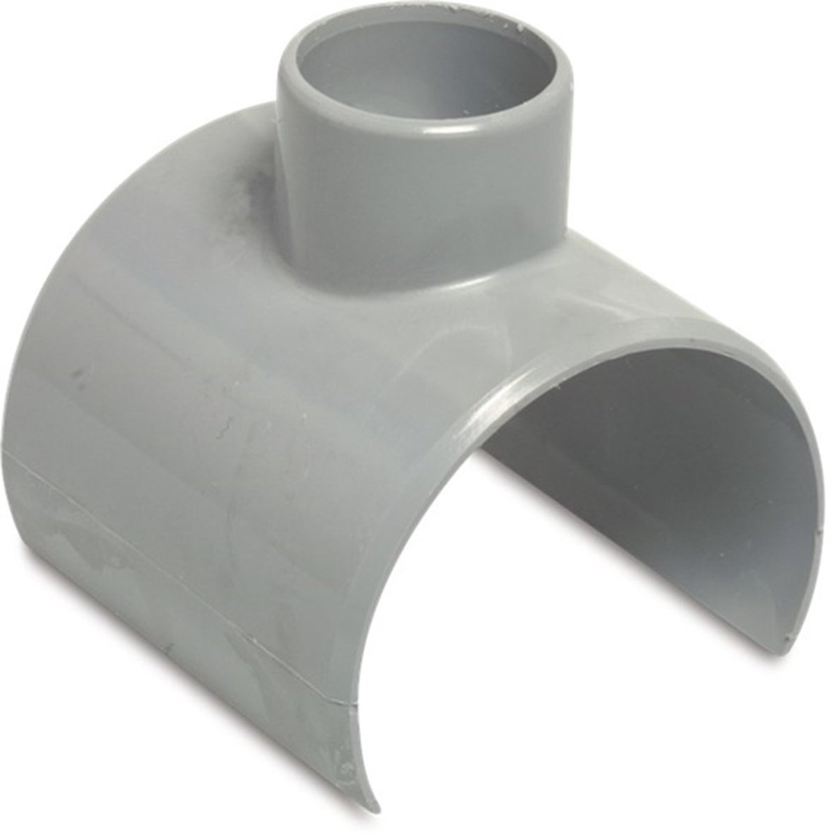 PVC klemzadel – 110 x 50 mm lijmzadel x lijmmof grijs KOMO