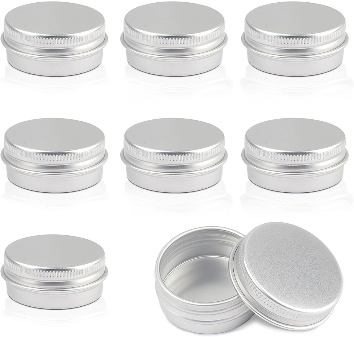 Lege aluminium blikjes - multifunctioneel en draagbaar - 8 stuks - zilver