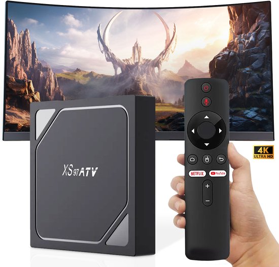 LotaHome - Chromecast - Chromecast Streaming Box – Met LED Scherm - 4K Ultra HD - 1080 HD - Inclusief Netflix, YouTube, Wifi, Bluetooth en Google Assistant – 16 GB - Android TV Box - Streaming Box – Hoge Resolutie - Media Streamer – Compleet Pakket