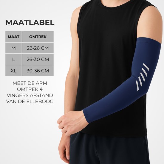 U Fit One UPF 50+ UV Bescherming Arm Sleeves - Verkoelend - Fiets Armstukken UV Bescherming - Blauw- Unisex - 2 Stuks - Maat XL — afbeelding 4