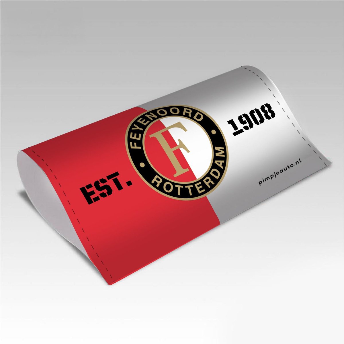 PimpJeAuto Feyenoord Pimper - Auto accessoire rood/wit - 160x80mm Zelfklevend