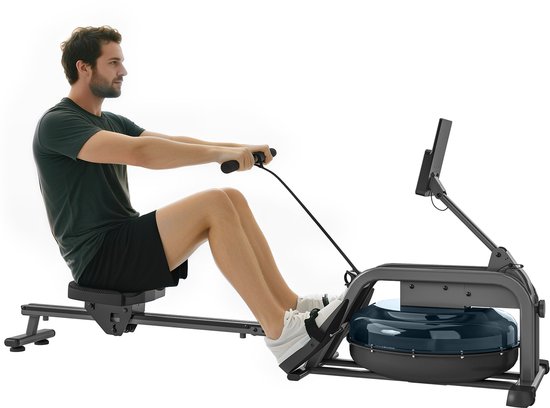 SPORTNOW Roeimachine Waterweerstand 180x52x76cm Zwart - SPORTNOW-roeimachine-staal-180x52x76cm-zwart - €195,03