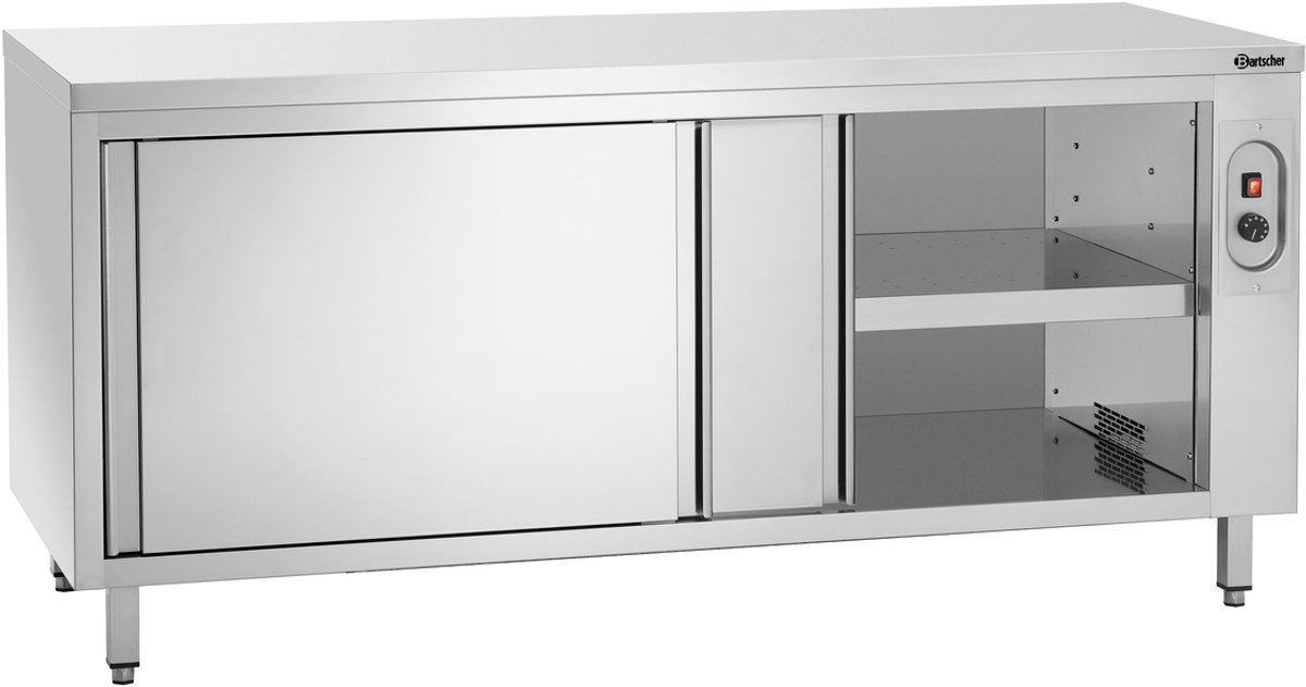 Warmkast met Schuifdeuren en Tussenschap - 2kW -180x70x(h)85/90cm